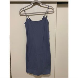 Blue Ribbed Mini Dress